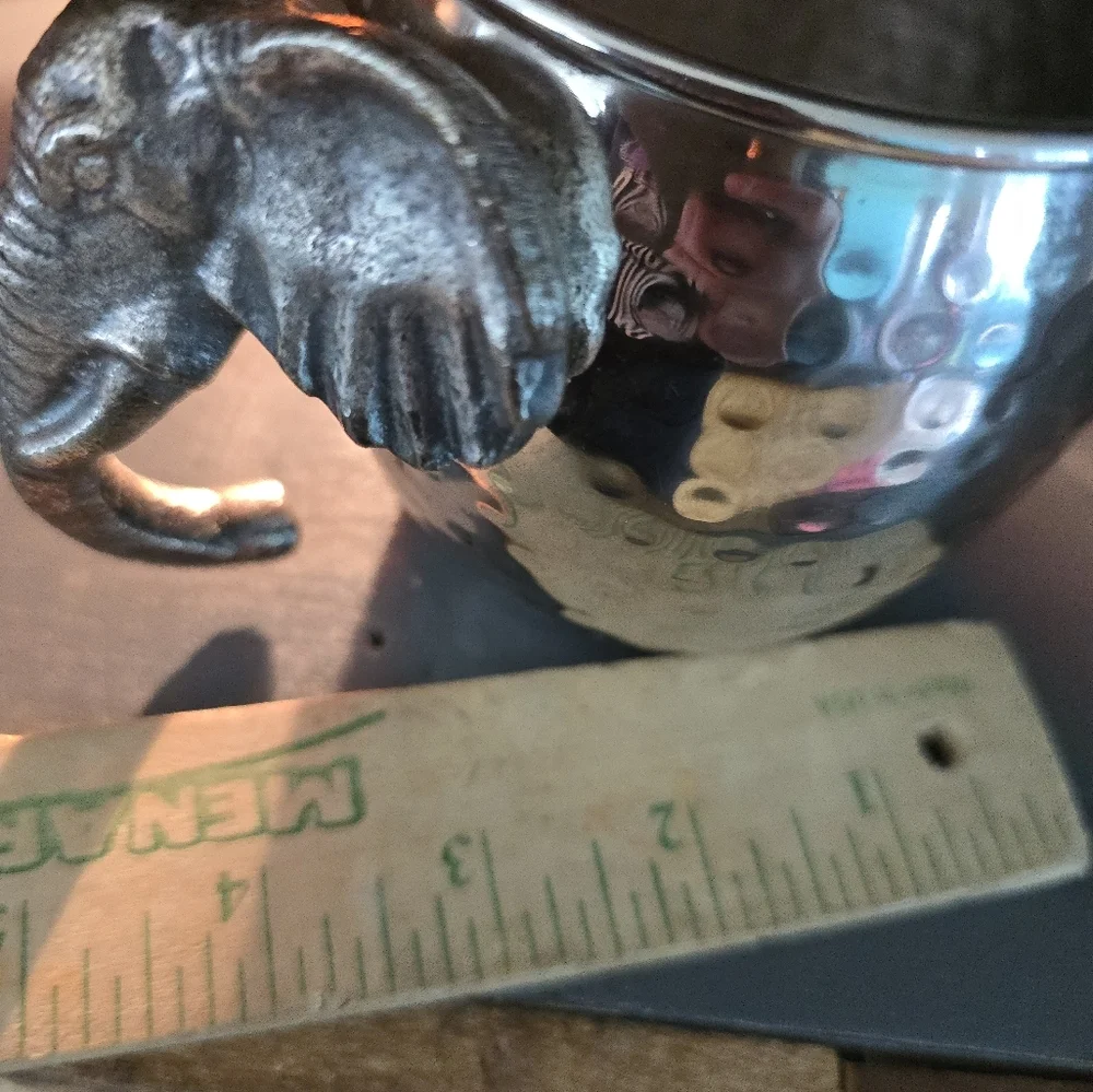 Pier 1 Imports Hammered Metal African Elephant Mug Cup